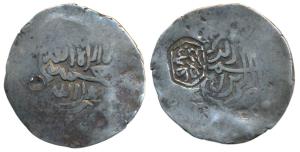 Babur (AH 932-937; 1526-1530 AD), Silver Shahrukhi, 4.65g, No mint variety, hexagon counte