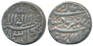 Jahangir, Silver Heavy Rupee, 13.52g, no mint name but stylization that of Tatta Mint, Kal