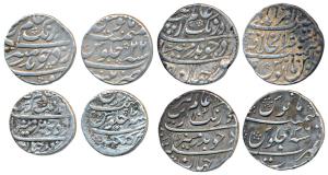 Aurangzeb, Silver Rupee (4), Mustaqir al-Khilafat Akbarabad Mint, AH (10)98; Golkonda Mint