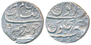 Aurangzeb, Silver Rupee, 11.45g, Kanji Mint, AH 1106/3X (KM 300.46). Flan crack, Very Fine