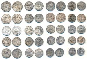 A collection of 20 different mints of Aurangzeb, Silver Rupee (20), Ahmedabad Mint, RY 3 (
