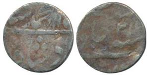 Muhammad Shah, Silver ¼ Rupee, 2.80g, Katak Mint, AH 115X/21, unlisted in KM. Fine+, Very 