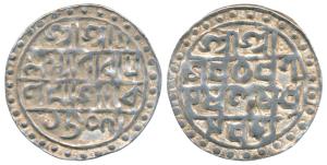 Lakshmi Narayan (SE 1509-1549, 1587-1627 AD), Silver Tanka, 9.85g, SE 1509, CB 98, Bengali