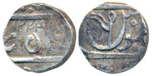 Gulshanabad Nasik Mint, Silver ½ Rupee, 5.49g, in the name of Shah Alam II, AH 1224, flag 