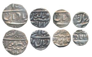 Ranjit Singh (AH 1263-1281; 1846-1864 AD), set of 4, Silver Rupee, ½, ¼ and 1/8, second se