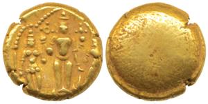 3 Swami Gold Pagoda, 3.4g, obv. Tirupati Balaji in the centre, flanked by his wives Shri D