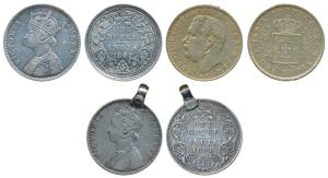 Assorted lot, Victoria, Silver Rupee (2), 1862 & 1898; Goa, Luiz I (Ludwig), Silver Uma Ru