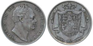 Great Britain, William IV, Silver ½ Crown, 14.13g, 1834, obv. head to right, rev. arms wit