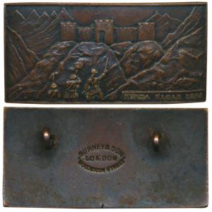 Hunza-Nagar Badge, Copper, 1891, the face of the badge shows Colonel Algernon George Arnol
