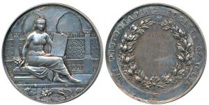 Photographic Society of India, Silver Medal, 78.5g, obv. an Indian bejeweled lady holding 
