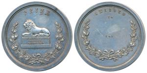Thomason College of Civil Engineering, Roorkee, Silver Prize Medal, obv. British lion rest