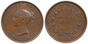 Campbell Medical School, Bronze Medal, obv.bust of Victoria to left, rev. Rivers Thompson 