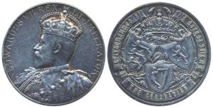 Edward VII Coronation Medal 1902, Silver, obv. crowned bust of the ruler, rev. crowned shi