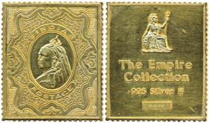 Proof Sterling Silver Ingot, 18g, Rupees 5 stamp of Queen Victoria. Rare.