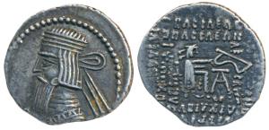 Parthian Empire, Artabanos V (c. 79-80 AD), Silver Drachm, 3.68g, obv. diademed bust of ki