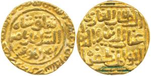 Ghiyath al-Din Tughluq, Gold Tanka, 11g, Hazrat Delhi Mint, AH 722, al sultan al ghazi typ