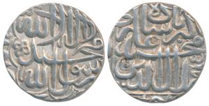 Akbar(AH 963-1014; 1556-1605 AD), Silver Rupee, 11.45g, Dar-ul-Khilafat Agra Mint, AH 983,