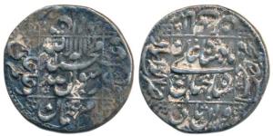 Shah Jahan, Silver Rupee, 11.19g, Akbarabad Mint, AH 1043/7, legend within square area, co