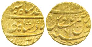 Ahmed Shah Bahadur, Gold Mohur, 10.7g, Dar-ul-KhilafatShahjahanabad Mint, RY 6 (KM 449.12)