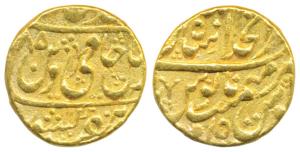 Shah Alam II, Gold Mohur, 10.7g, Dar-ul-KhilafatShahjahanabad Mint, AH (11)85/15 (KM 719).