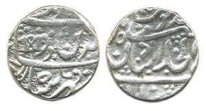 Bagalkot Mint, Silver Rupee, in the name of Alamgir II, English date 1819 (KM 195). Fine+.