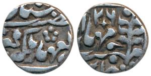 Madho Singh II, Silver ¼ Rupee, 2.79g, Sawai Jaipur Mint, with the name of Queen Victoria,