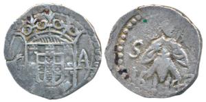 Goa, Silver 2 Tangas, 4.27g, standing figure of St. John divides SI and date 1643 on obv.,