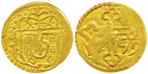 Damao (Daman), Jose the Reformer, Gold 10 Xerafins, 5.68g, obv.crowned arms, rev. cross di