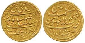 Murshidabad Mint, Gold Mohur, 12.34g, in the name of Shah Alam II, AH 1189/12 (Prid 25). V