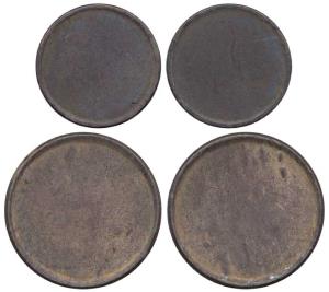 Silver ½ Rupee and 2 Annas, Blank planchet, blank on both sides. Extremely Fine, Very Rare