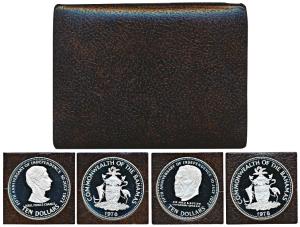Bahamas, Prince Charles, set of 2 Silver 10 Dollars, 45.36g each, 1978, Fifth Anniversary 