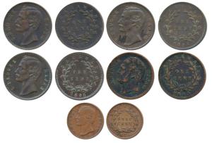 Sarawak, Charles Brooke Rajah, Copper ½ Cent, 1870; Copper Cent (3), 1887, 1891 and 1891; 
