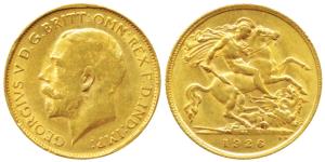 South Africa, George V, Gold ½ Sovereign, 4g, 1926,‘SA’, (KM 20). About Extremely Fine, Ra
