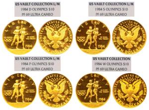 United States of America, Gold $10 (4), each 16.71g, 23rd Olympics in Los Angeles, 1984, a