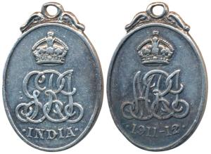 Visit of George V & Mary to India, Silver Medal, obv. initials of the ruler GRI surmounted