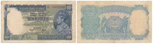 George VI, Rupees 10, 1st issue, 1938, signed J. B. Taylor, Prefix E (J&R 4.5.1). Very Fin