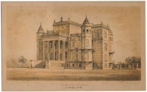 Lithograph, ”Dilkhoosha Lucknow" By Vincent Brooks, AD186, 22.4 x 14.5 cm.