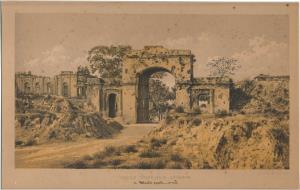 Lithograph, ”Baillie Guard Gate Lucknow" By Vincent Brooks, AD186, 22.5 x 14.2 cm.