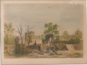 Lithograph View From General Outram’s Head Quaters Dr. Fayrer’s House AD1858, 23.3 x 17.5c