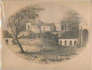 Lithograph The Seikh Yard Breach ” AD1858, 23.5 x 17.9 cm.