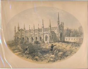 Lithograph The Church” AD1858, 24.6 x 19.1 cm.