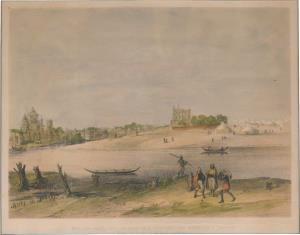 Lithograph, Palaces held by Generals outramp's & hovelock's troops, AD 1858, 28.9 x 22.6cm