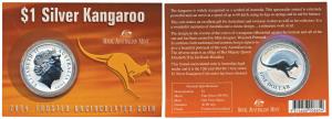 Australia, Queen Elizabeth II, Silver (Dollar) $1, 31.1g, 1oz, 2004, Kangaroo on rev. In o