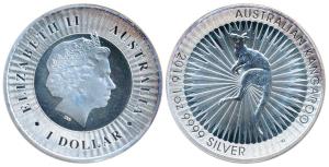 Australia, Elizabeth II, Silver (Dollar) $1, 31.1g, Australian Kangaroo, 2016. Uncirculate