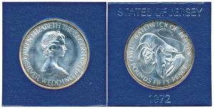 Bailiwick of Jersey, Silver 2 pounds 50 Pence, Silver Wedding Anniversary of Queen Elizabe
