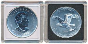 Canada, Elizabeth II, Silver 5 Dollars, 31.1g, Bald eagle in flight, 2014. Proof, in plast