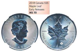Canada, Elizabeth II, Silver 5 Dollars, 31.1g, 2018, Maple Leaf 30th Anniversary early Rel