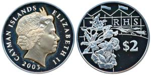 Cayman Islands, Elizabeth II, Silver 5 Dollars, 28.28g, 2002, 50th Anniversary of Accessio
