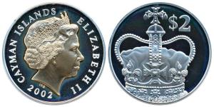 Cayman Islands, Elizabeth II, Silver 10 Dollars, 28.28g, 2002, 50th Anniversary of Accessi