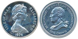 Isle of Man, Elizabeth II, Silver Crown, 28.71g, 1976 (KM 37). Uncirculated.